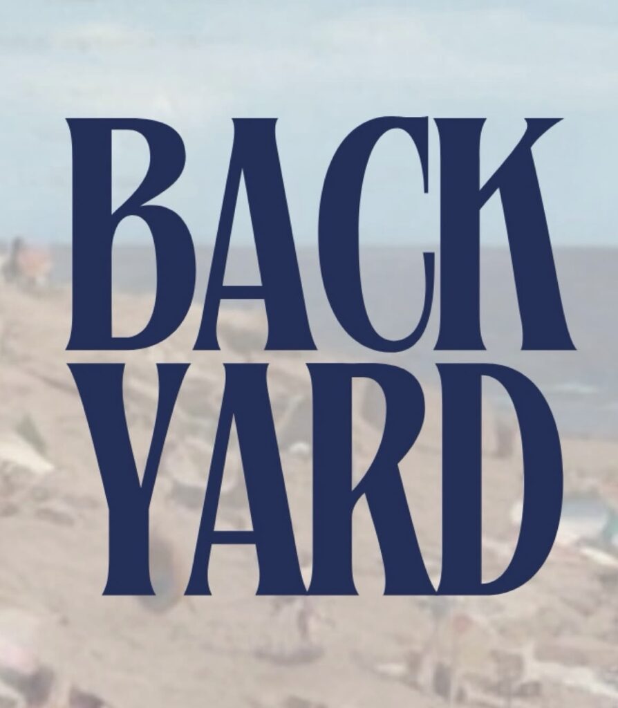 Backyard by JJ Foley's official venue logo over a Cape Cod coastal beach background